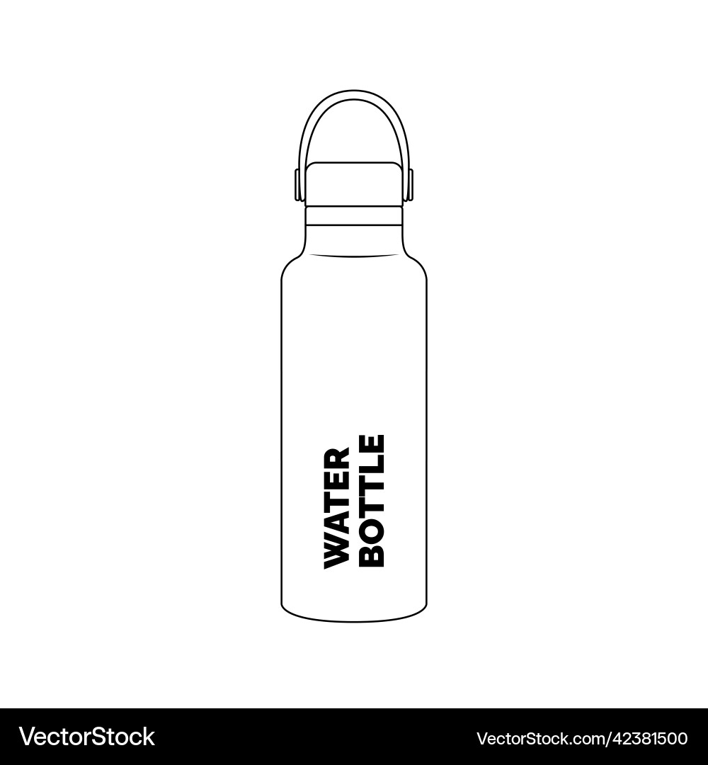 Water bottle outline icon on isolated white Water bottle outline icon on isolated white vector image