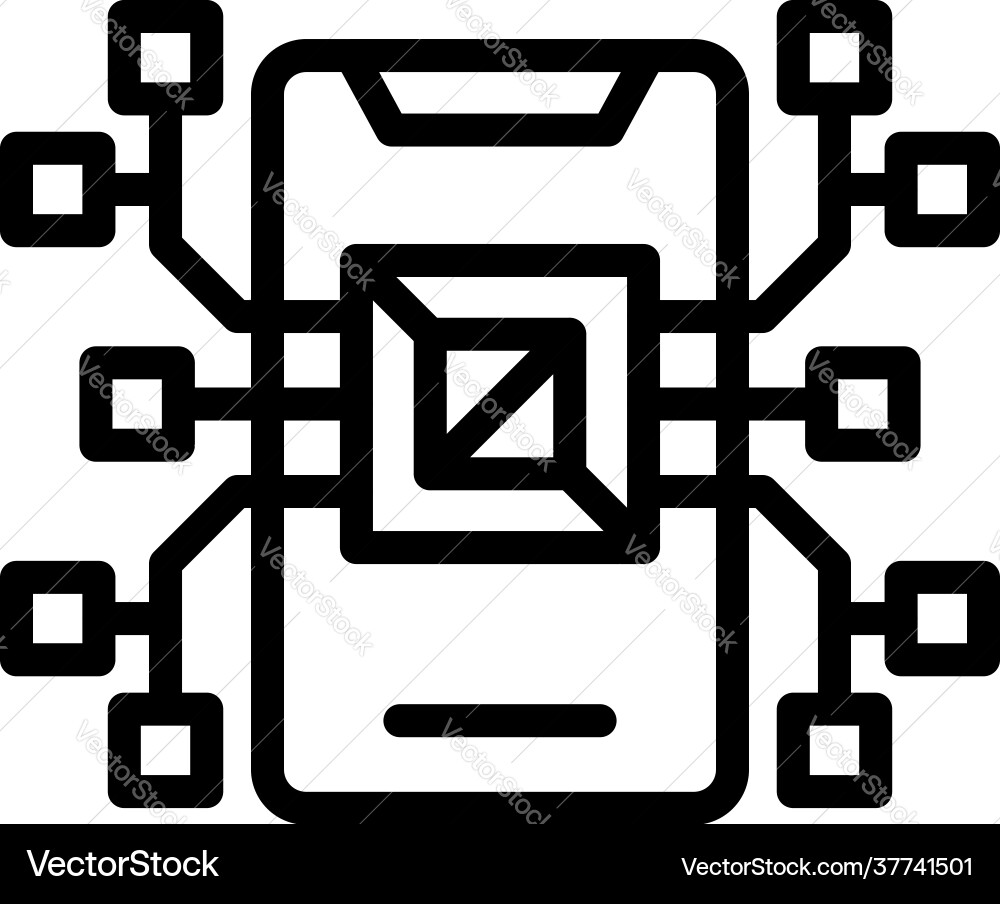 Api phone processor icon outline style Api phone processor icon outline style vector image