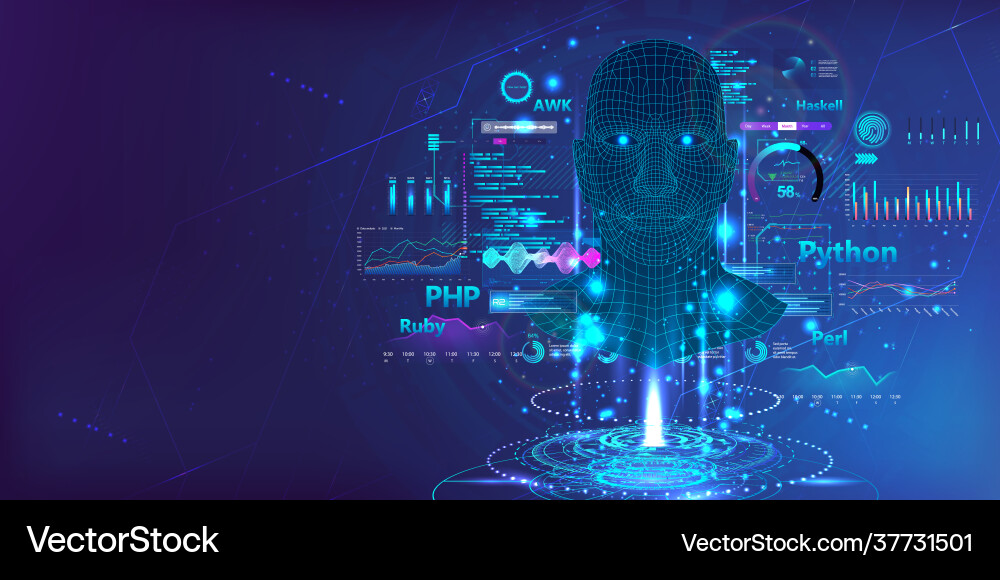 Artificial Intelligence Neural Network vector image