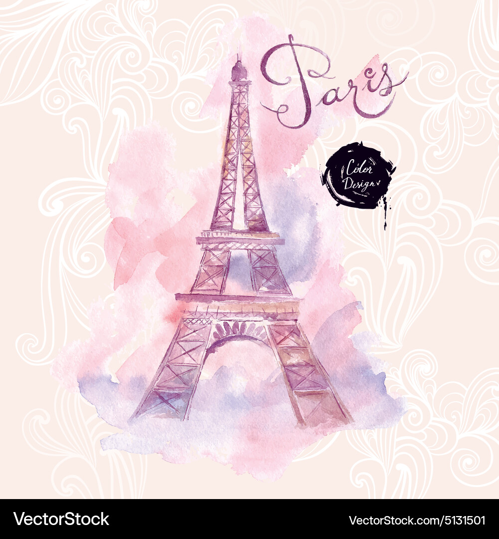 Artistic eiffel tower design Vector Image