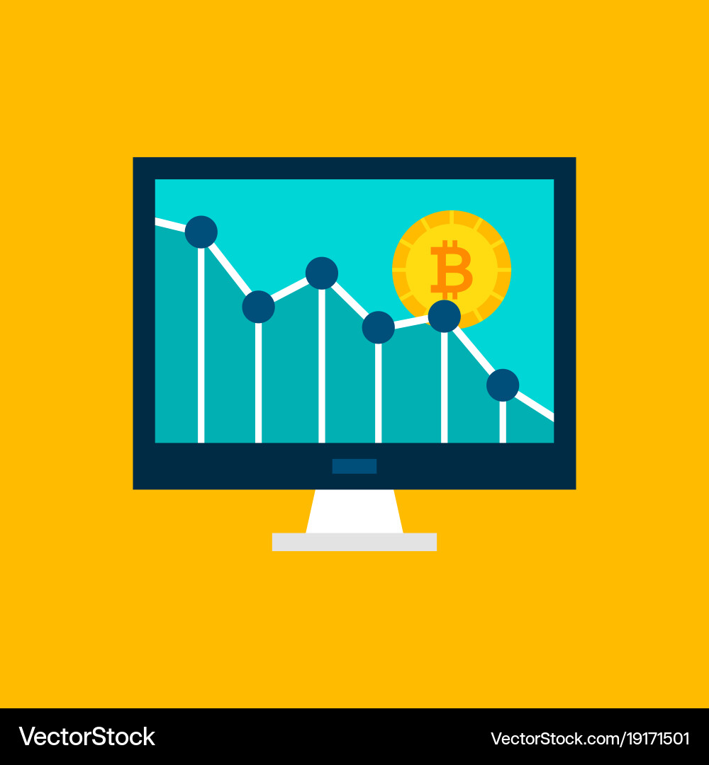 Bitcoin Price Decline Graph vector image