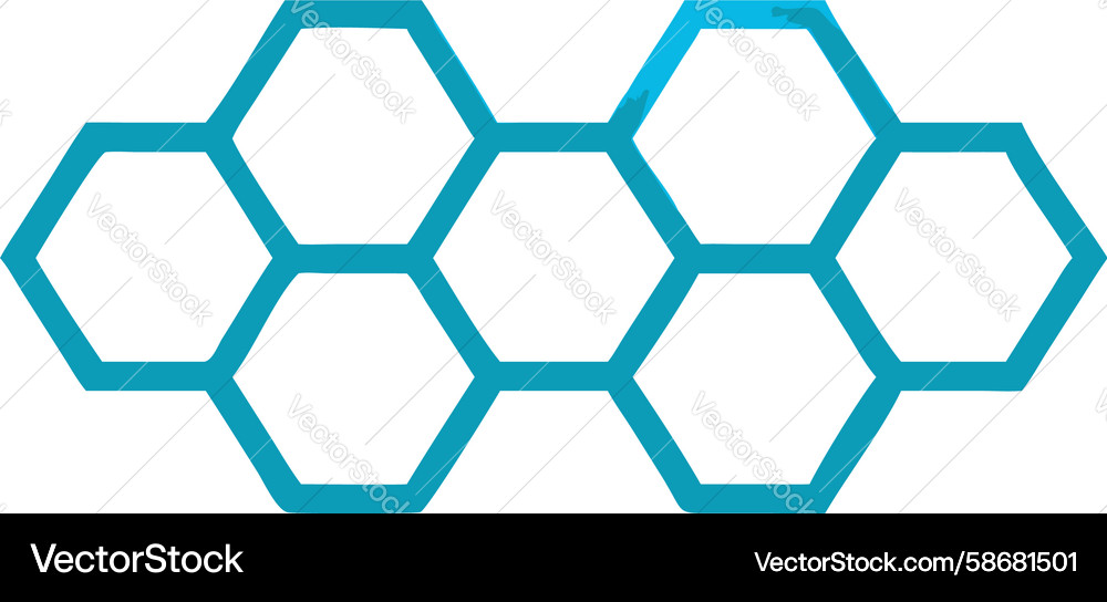 Blue-cyan hexagonal grid pattern seamless design Vector Image