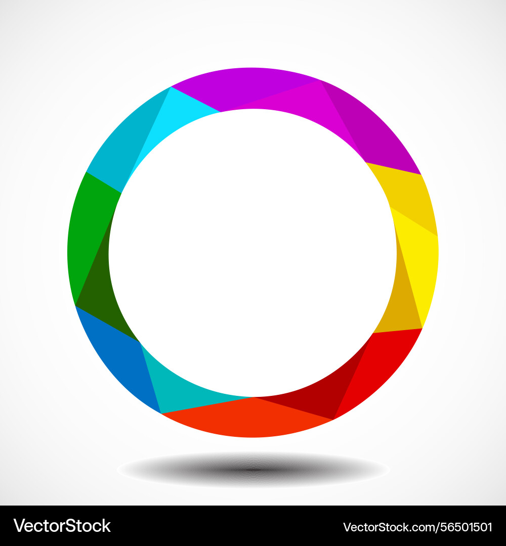 Circle of triangles abstract colorful symbol vector image