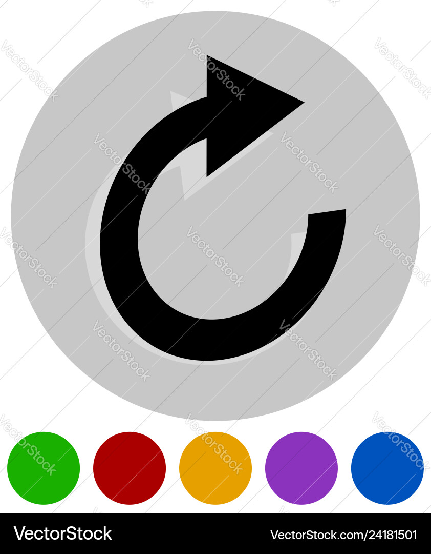 Circular arrow icon revolve rotate iteration Circular arrow icon revolve rotate iteration vector image
