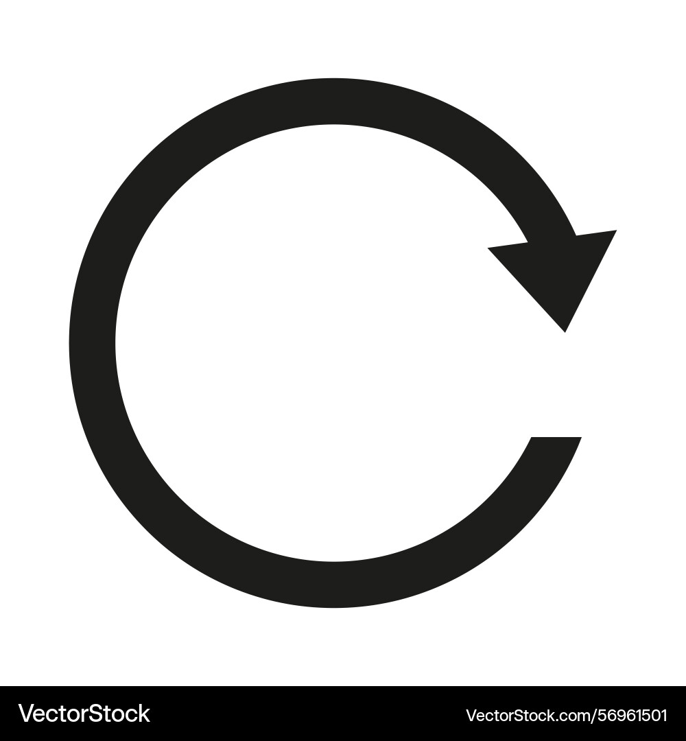 Circular arrow icon rotation symbol repeat Circular arrow icon rotation symbol repeat vector image