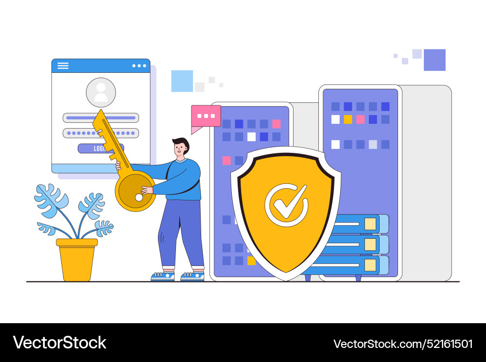 Cyber security concept with characters data Cyber security concept with characters data vector image
