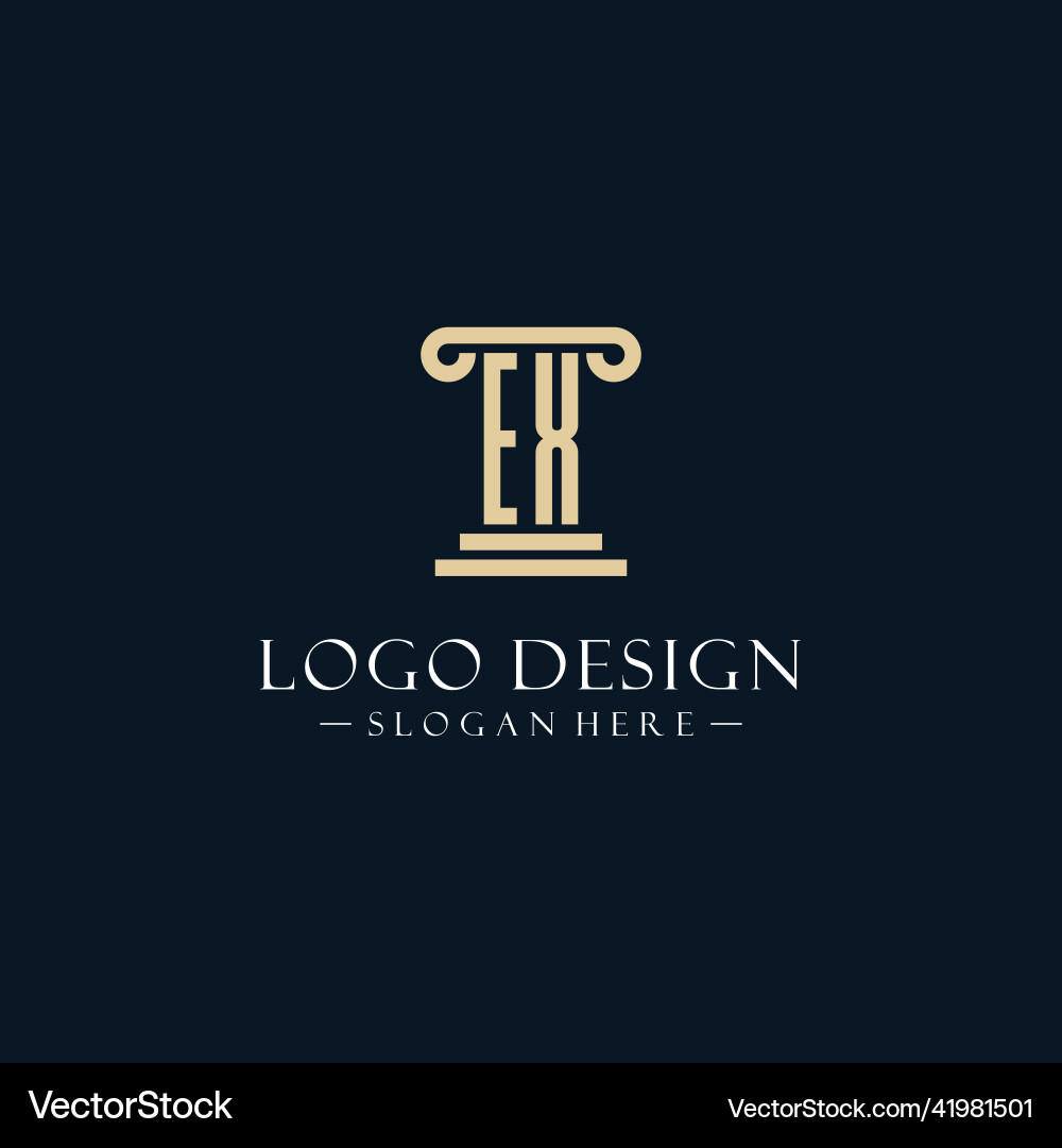 Ex initial monogram logos with pillar shapes style Ex initial monogram logos with pillar shapes style Vector Image