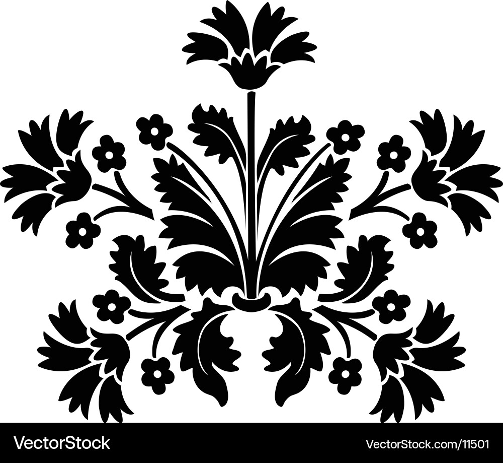 Floral Scroll Pattern Vector Image