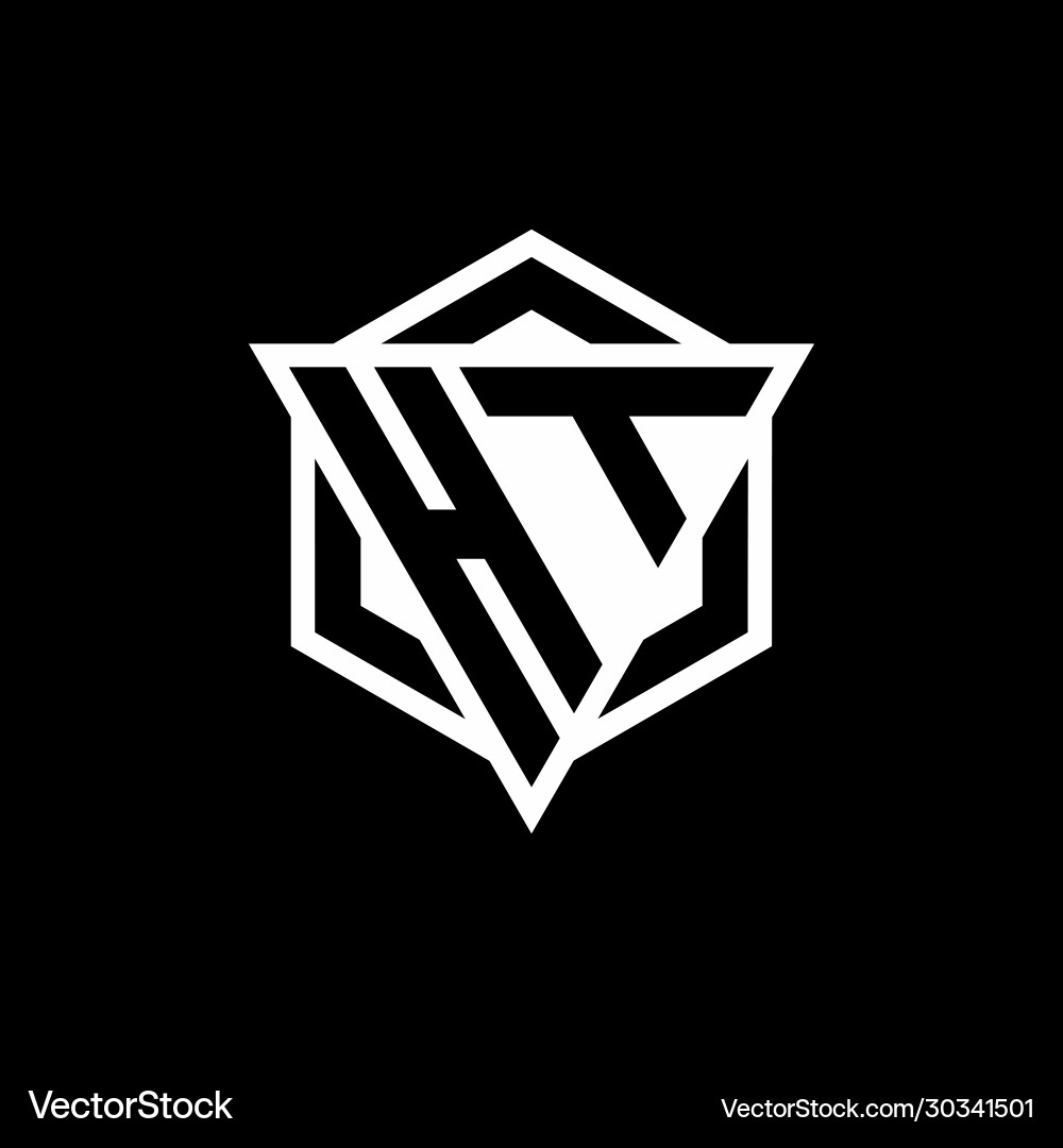 Ht logo monogram with triangle and hexagon shape Ht logo monogram with triangle and hexagon shape Vector Image