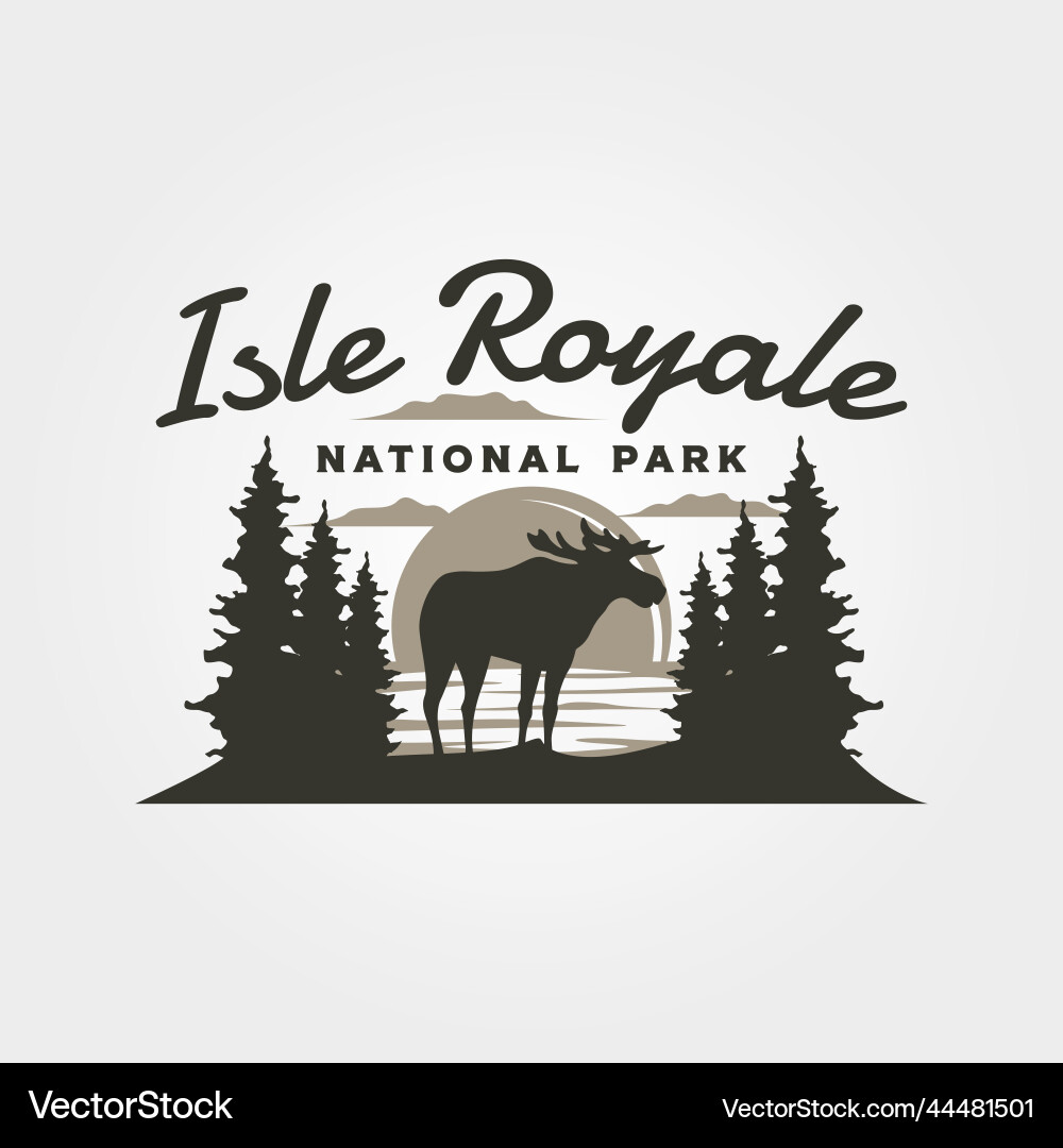 Isle Royale Abenteuer Reise Logo Vintage Design Isle Royale Abenteuer Reise Logo Vintage Design vektorbild