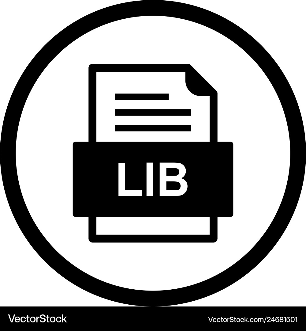 Lib file document icon vector image