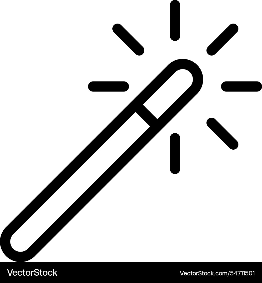 Magic wand icon thin linear style design isolated Vector Image