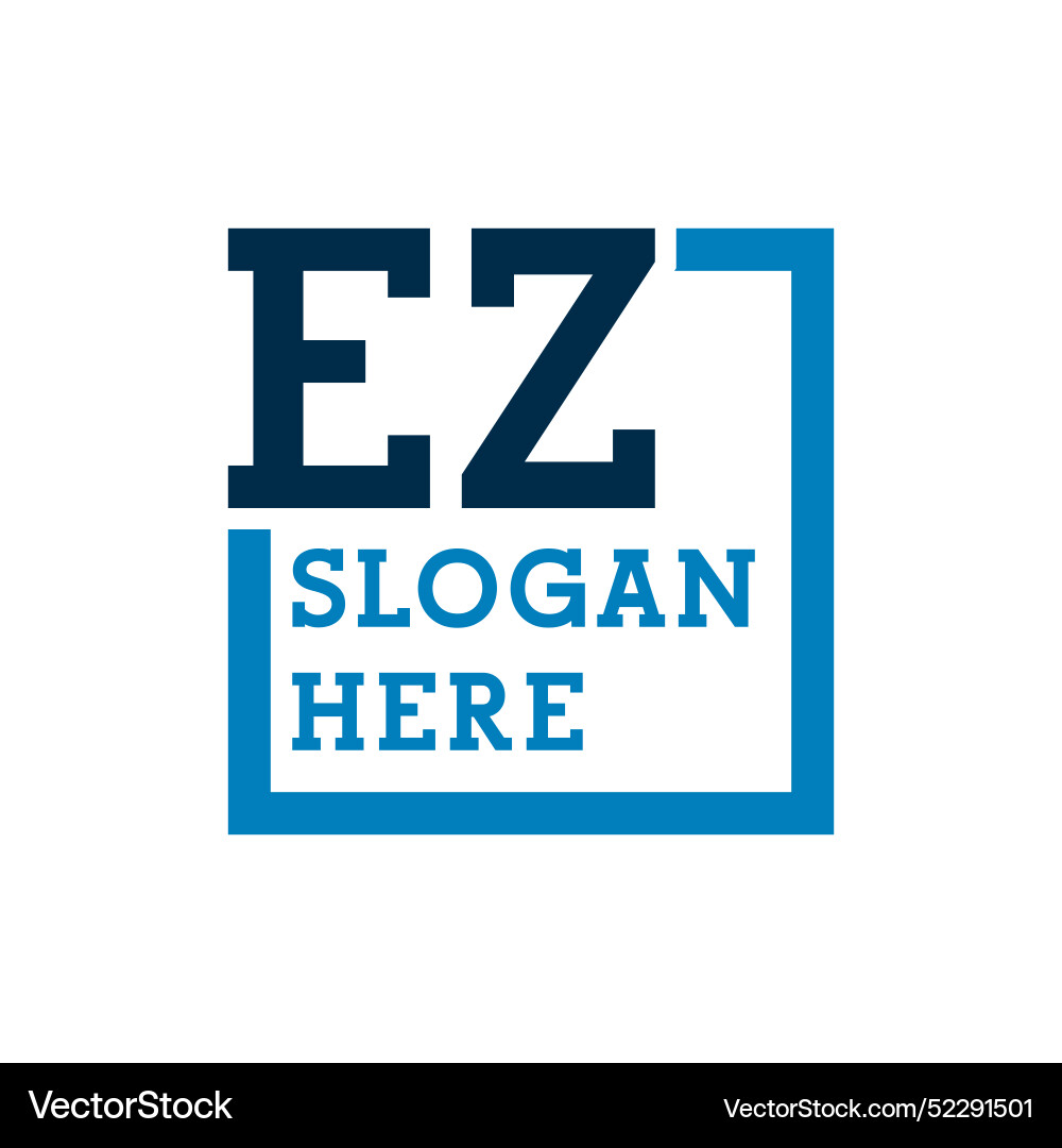 Minimal initials logo letters e and z ez initial Vector Image