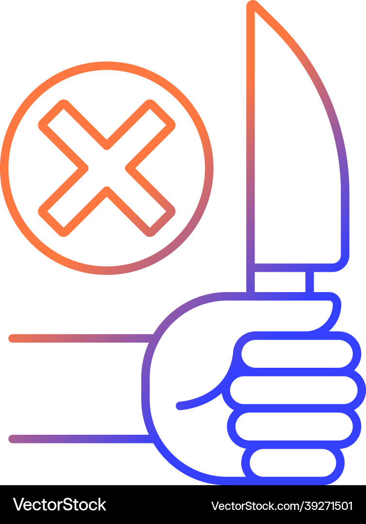 No sharp objects gradient linear manual label icon vector image
