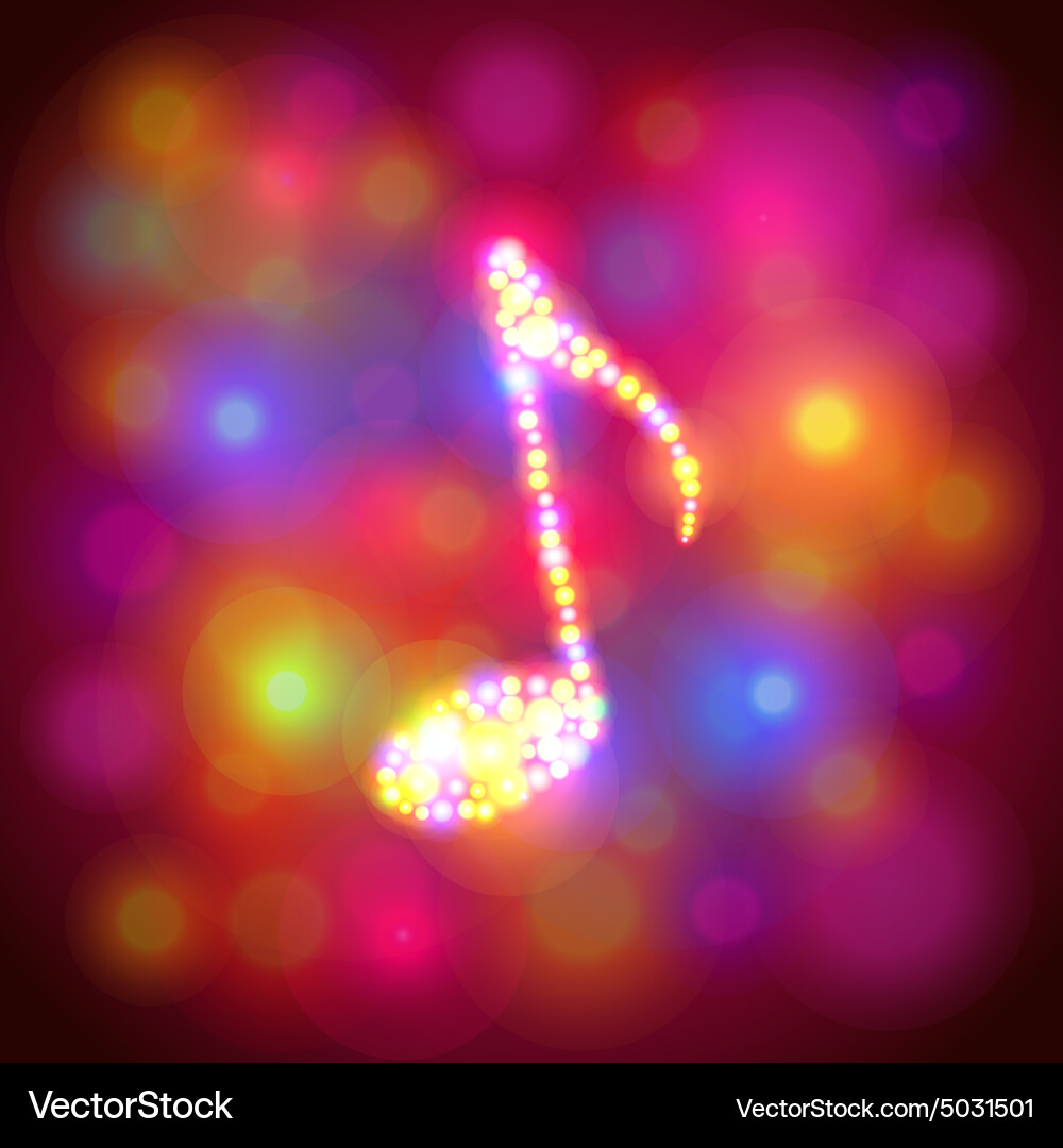 Note symbol from colorful bokeh background Vector Image