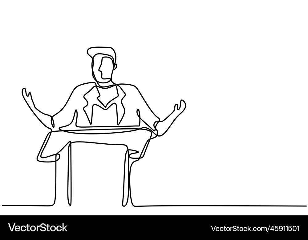 One continuous single line drawn character One continuous single line drawn character vector image