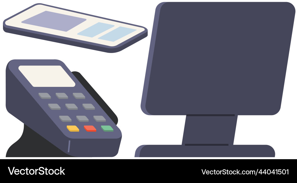 Paying by credit card using computer smartphone Vector Image