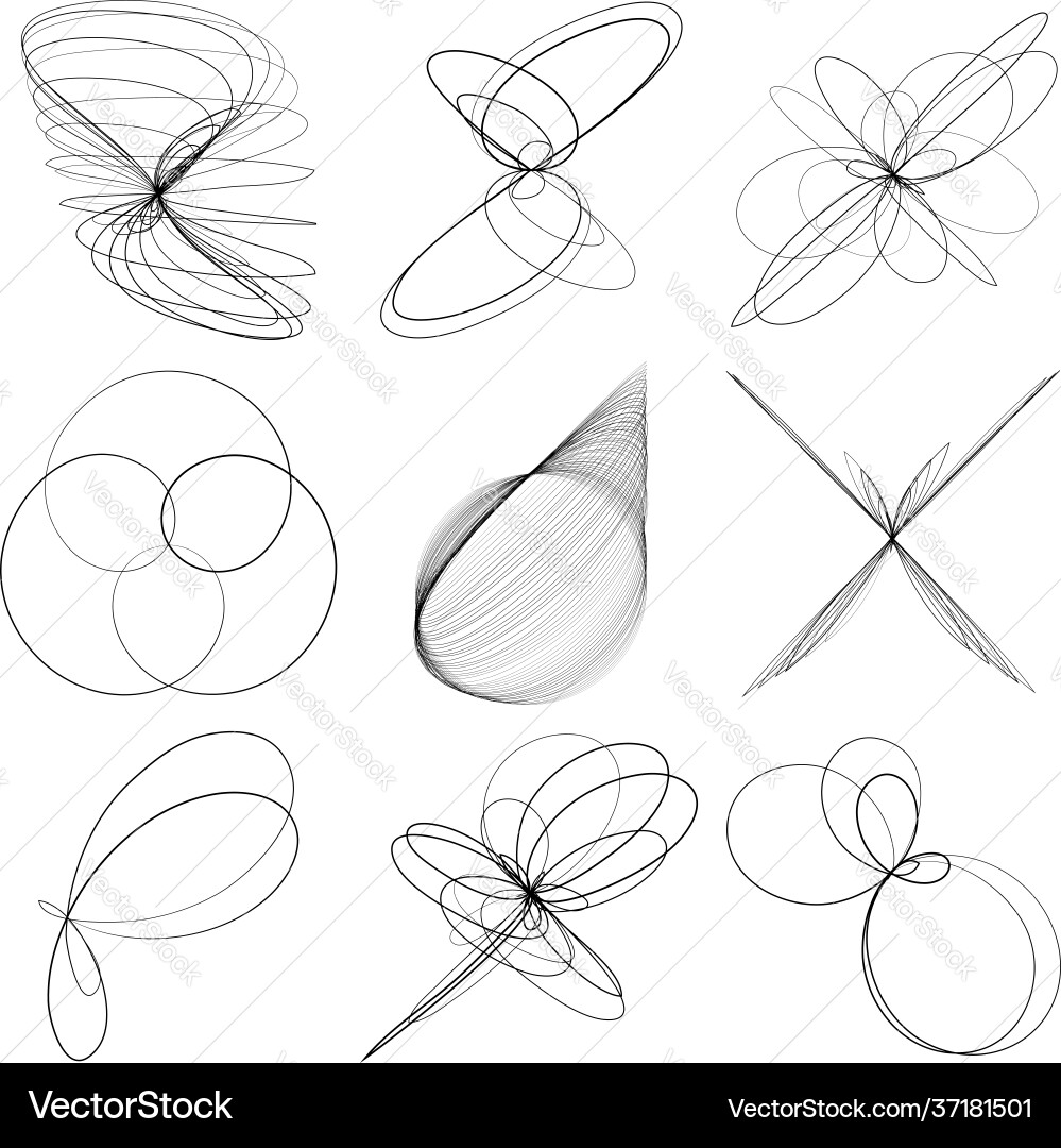 Random geometric lines abstract contour Vector Image