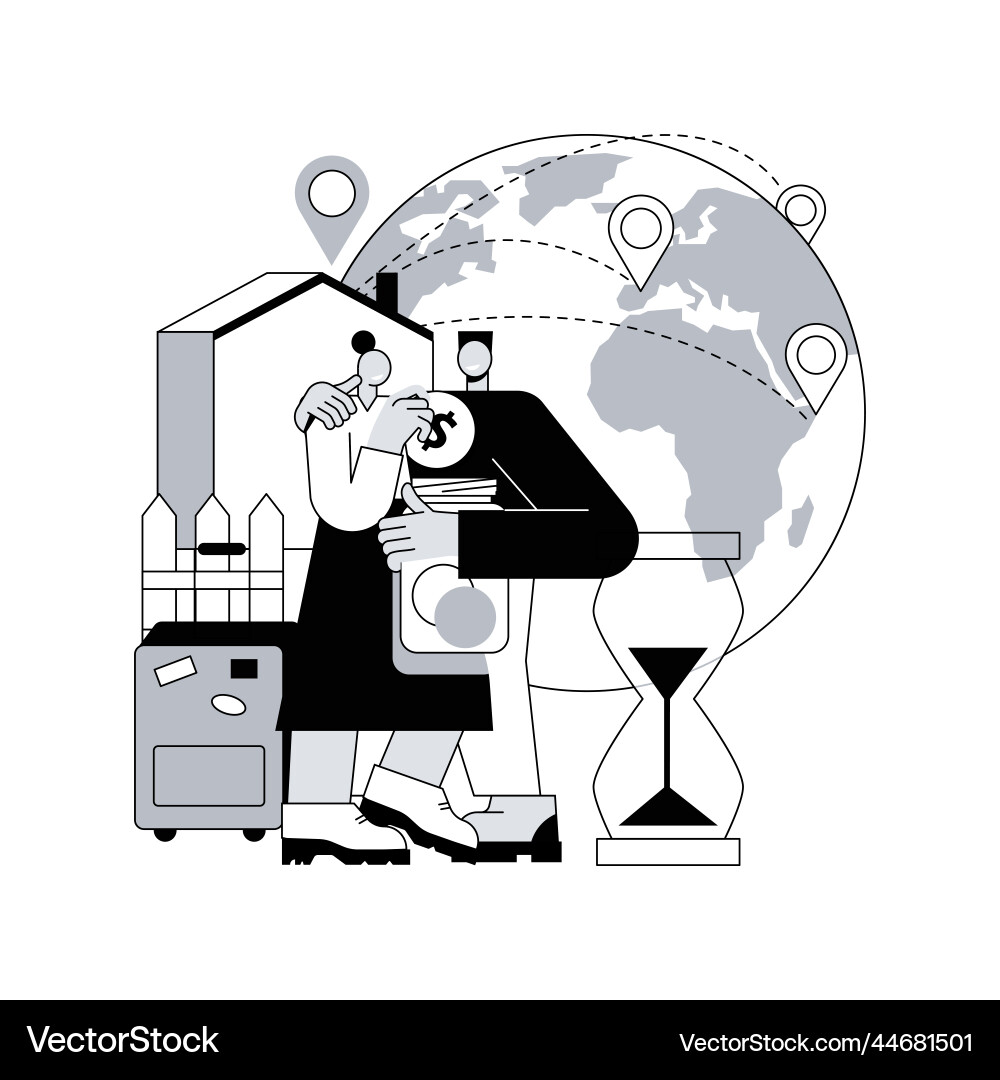 Return migration abstract concept Return migration abstract concept vector image