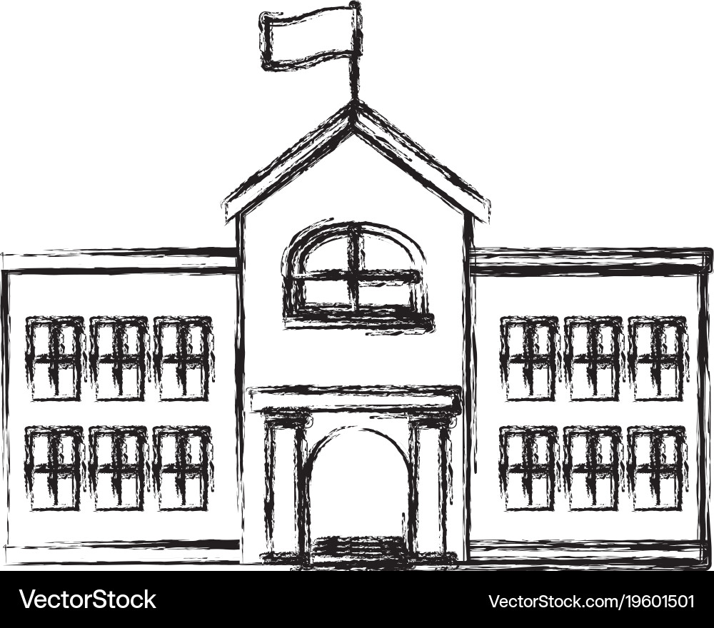 School building isolated Royalty Free Vector Image