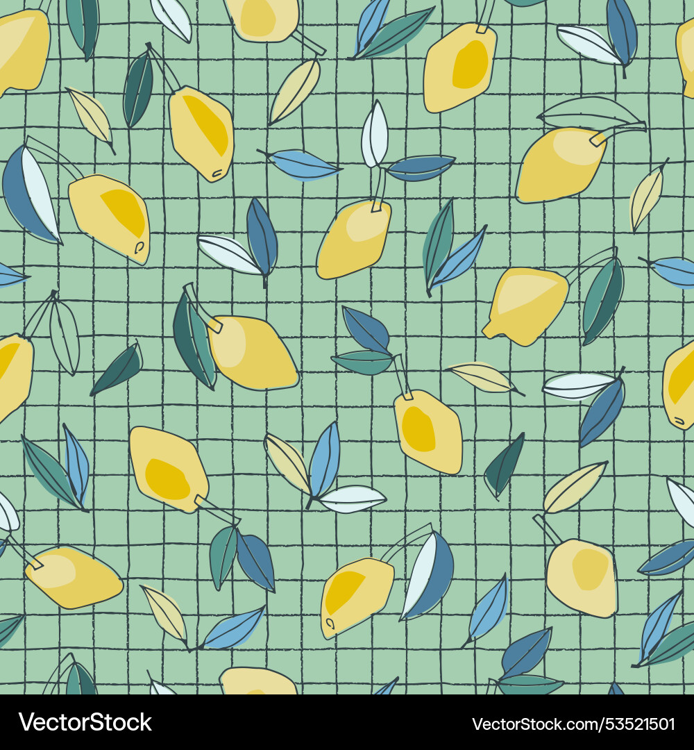 Seamless pattern with lemons for textile design Vector Image
