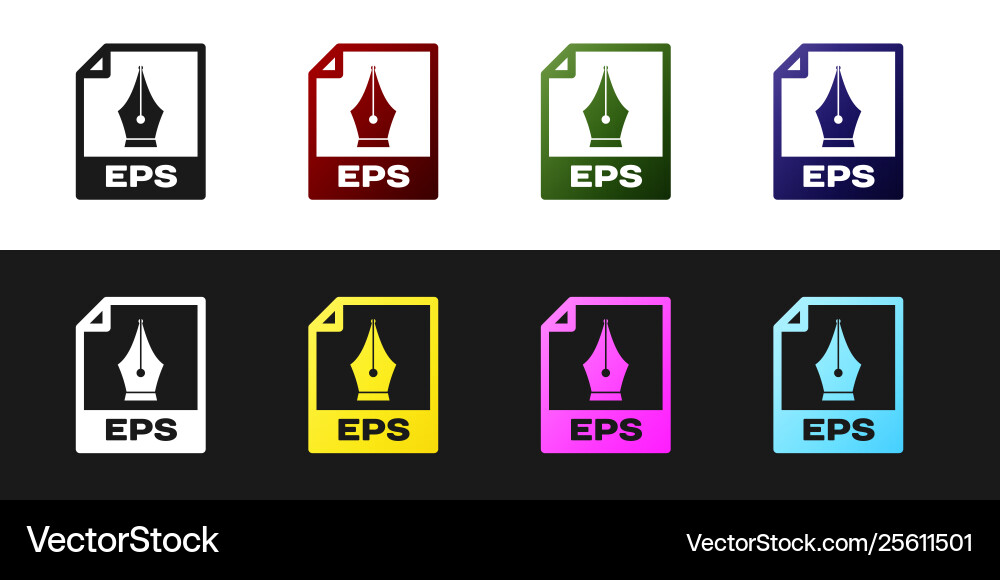 Set eps file document icon download button Set eps file document icon download button vector image