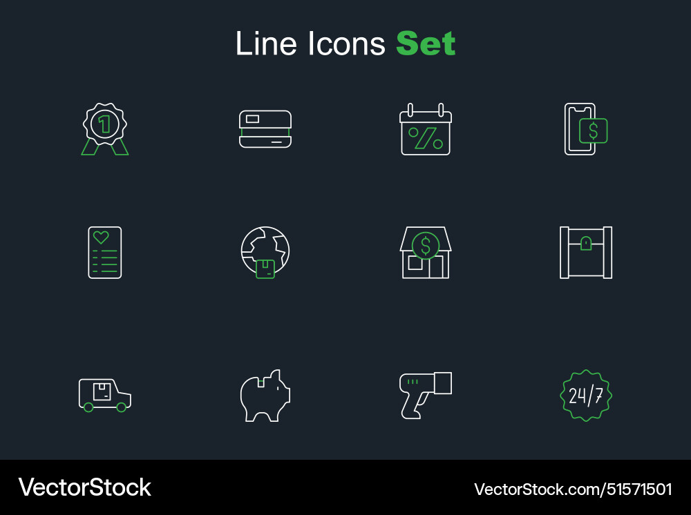 Set line clock 24 hours scanner scanning bar code Set line clock 24 hours scanner scanning bar code vector image