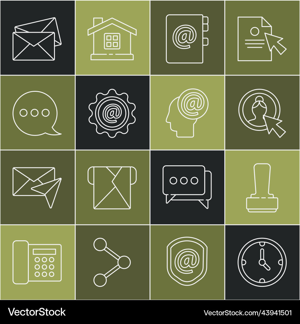 Set line clock stamp create account screen Set line clock stamp create account screen Vector Image