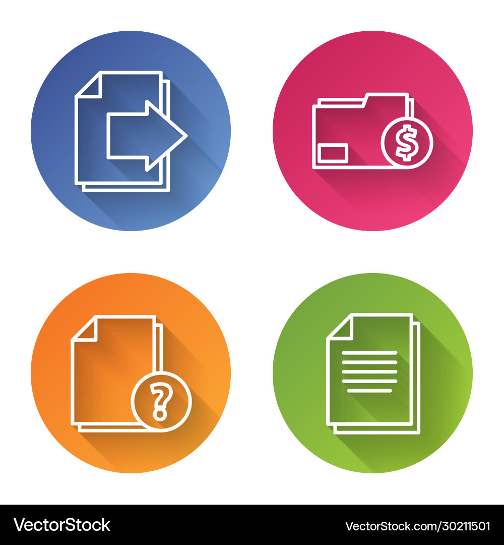 Set line next page arrow finance document folder Set line next page arrow finance document folder vector image