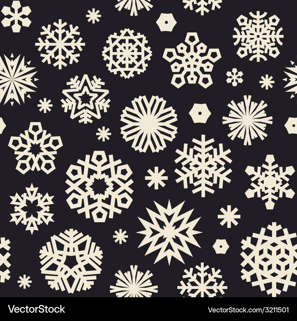 Snowflake Winter Seamless Pattern vector image