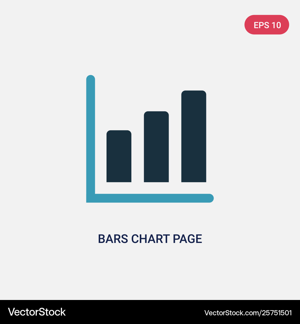 Two color bars chart page icon from user Two color bars chart page icon from user vector image