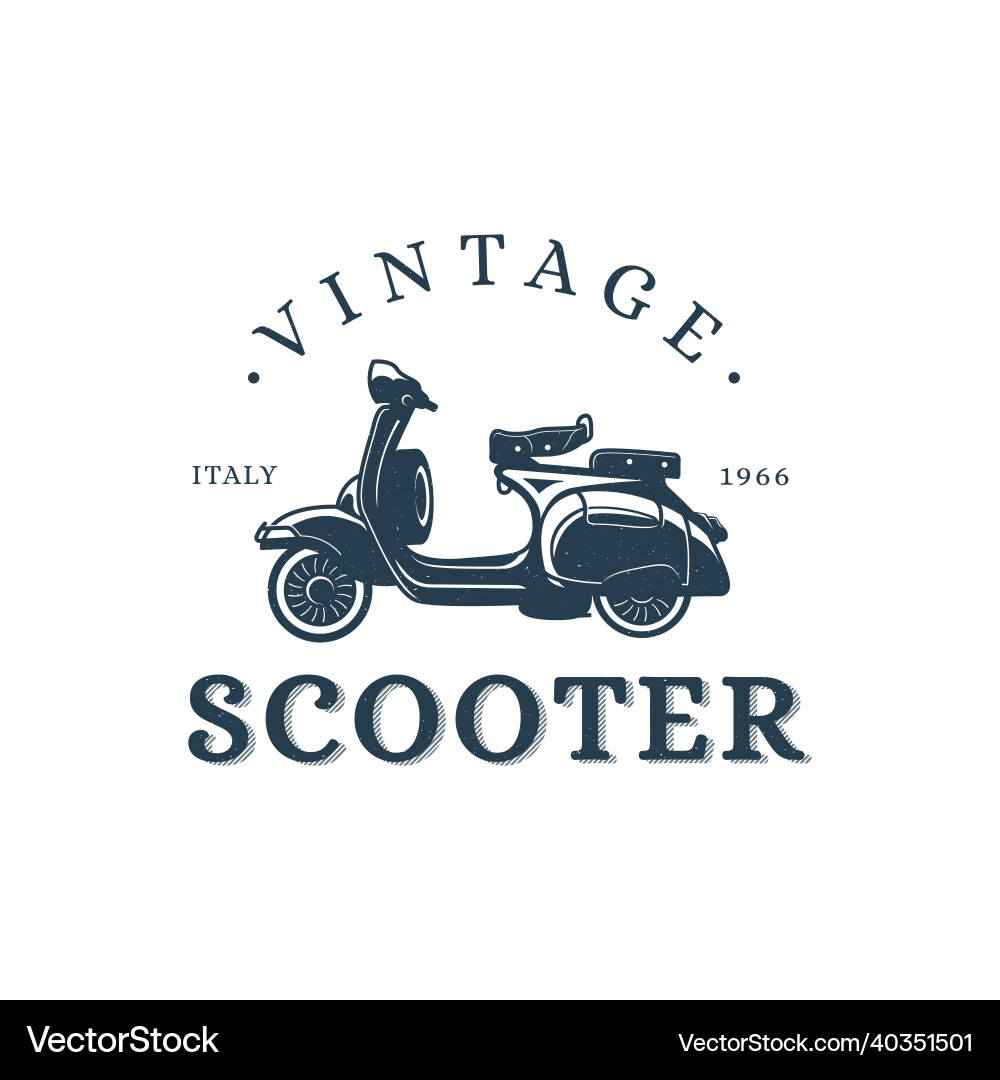 Vintage Retro Scooter Logo Vector Image