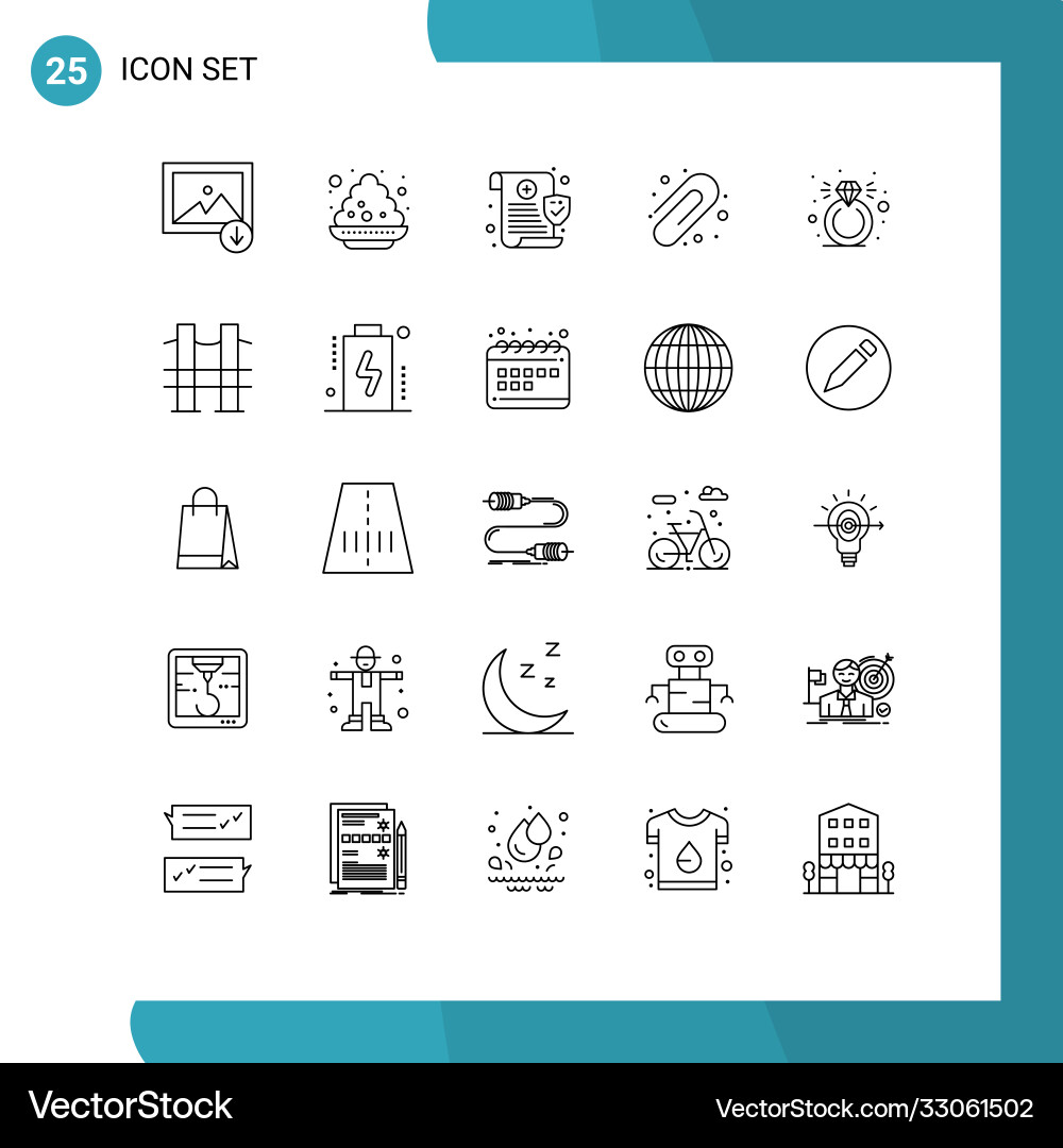 25 universal lines set for web and mobile Vector Image