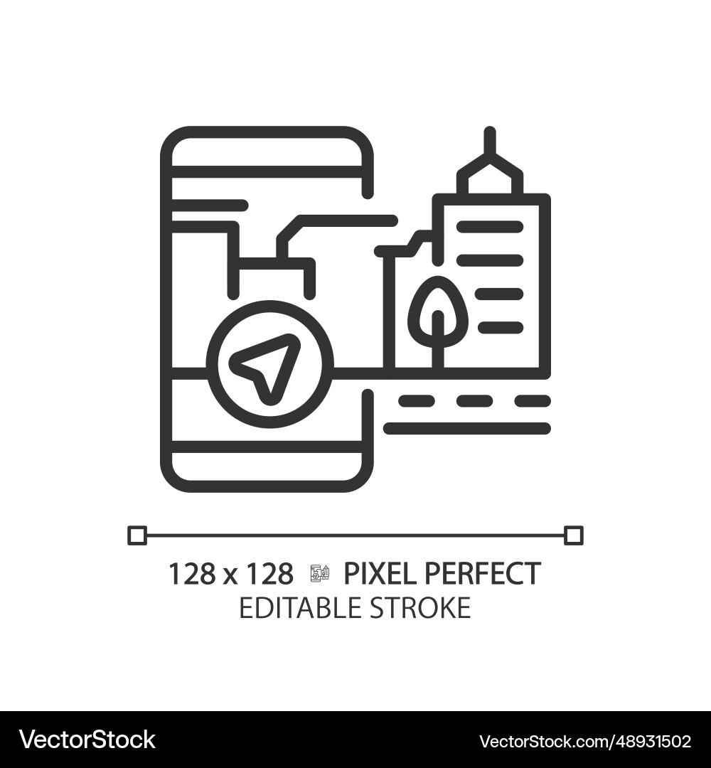 2d thin linear black map navigation icon Vector Image
