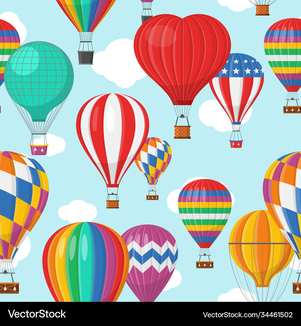 Aerostat balloon transport with basket and clouds Aerostat balloon transport with basket and clouds vector image