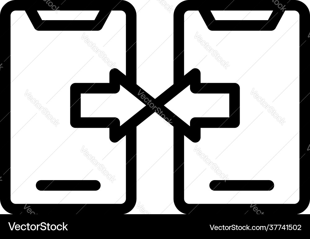 Api phone data exchange icon outline style Api phone data exchange icon outline style vector image