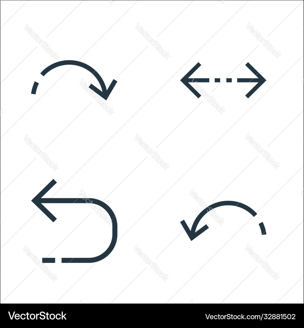 Arrows line icons linear set quality Arrows line icons linear set quality vector image