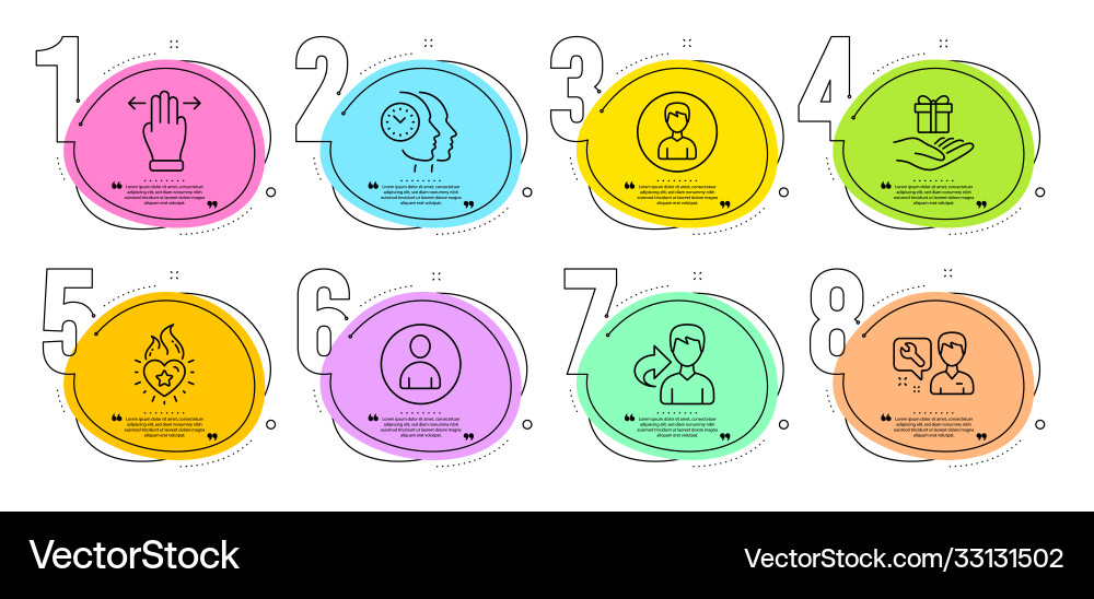 Avatar person and multitasking gesture icons set Avatar person and multitasking gesture icons set vector image
