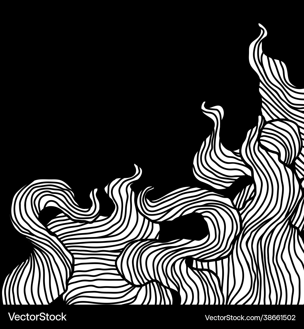 Background with wave line curls monochrome Background with wave line curls monochrome vector image