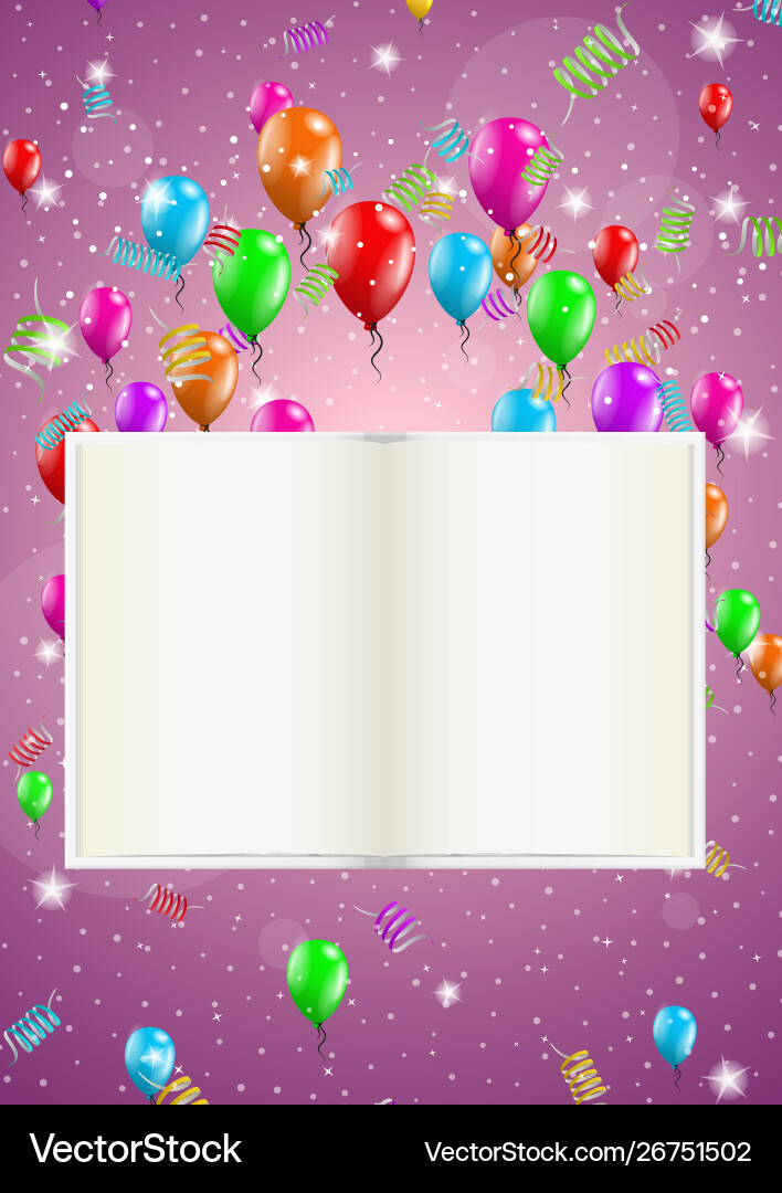 Balloons and open book Balloons and open book vector image