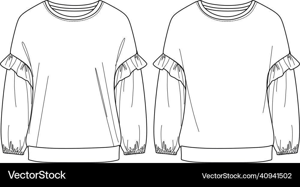 Überdimensioniertes Fleece Sweatshirt Mockup Vektorbild