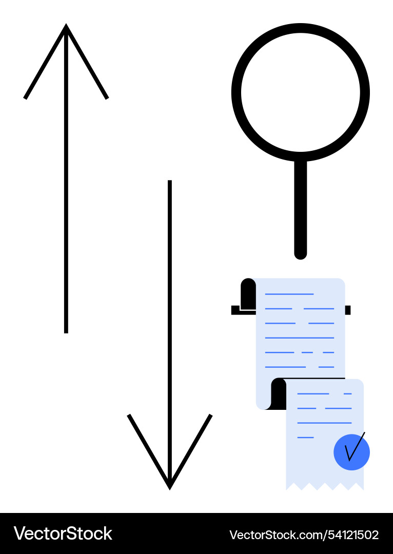 Business analysis and data management with arrow Business analysis and data management with arrow vector image