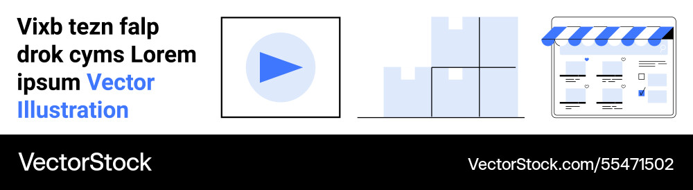 Colorful interface elements play button bar chart Colorful interface elements play button bar chart vector image