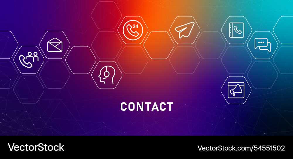 Contact us web header gradient style communication Contact us web header gradient style communication vector image