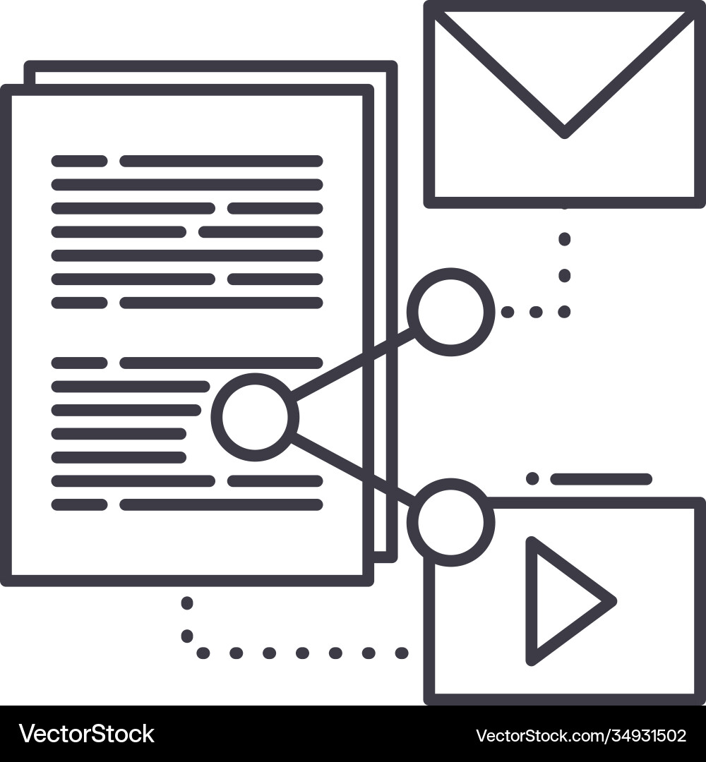 Content sharing image icon linear isolated Vector Image