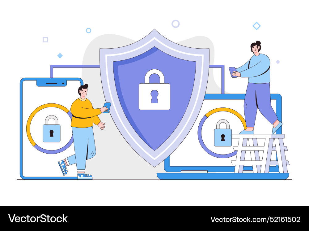 Cyber security concept with characters data Cyber security concept with characters data vector image