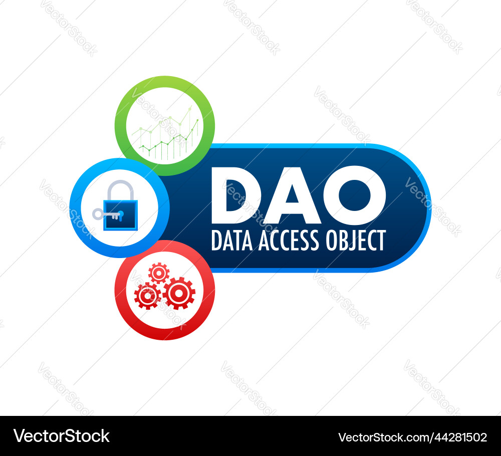 Dao - data access object business concept Dao - data access object business concept vector image