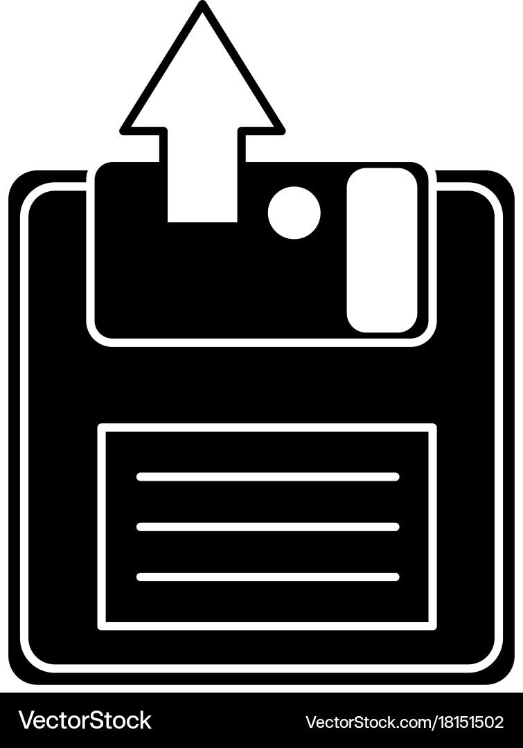 Floppy disk with arrow upload Vector Image