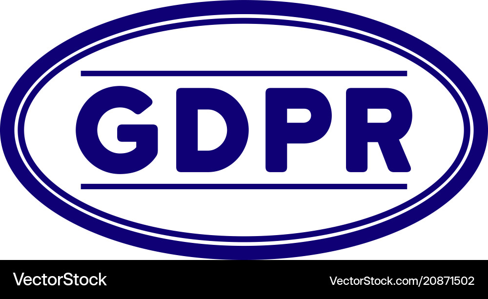 Gdpr ellipse seal template Vector Image