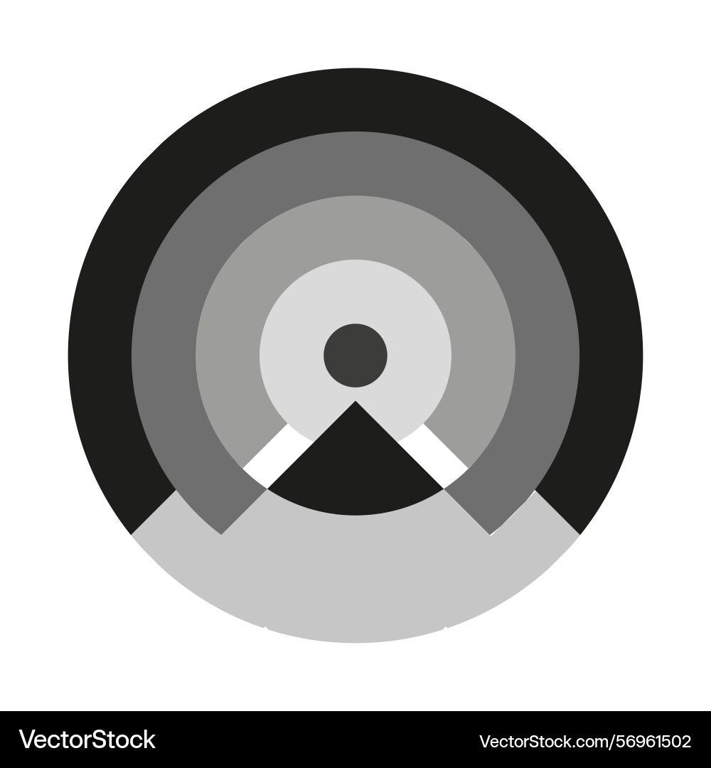 Gray concentric circles target round shape Gray concentric circles target round shape vector image